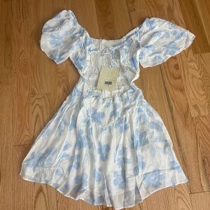 Blue and White Flower Dress